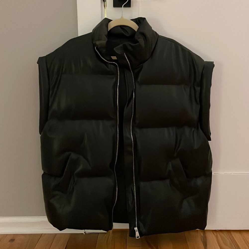 Storets vegan leather puffer vest